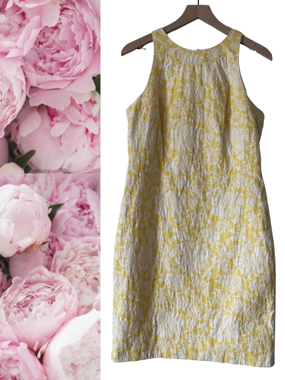 Ann Taylor Yellow/White Floral Sheath Dress